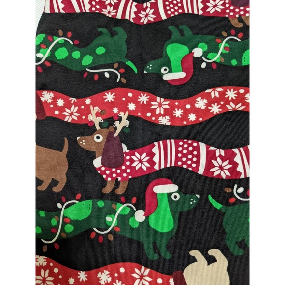 Dachshund dog Holiday Leggings Juniors L 11 13 Ankle Length NEW Christmas NOBO - Picture 3 of 5